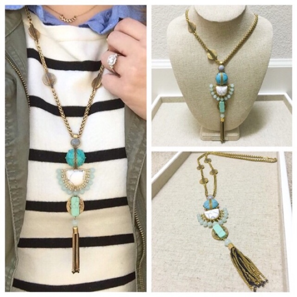 Stella & Dot Turquoise Statement Pendant Necklace - Picture 4 of 5